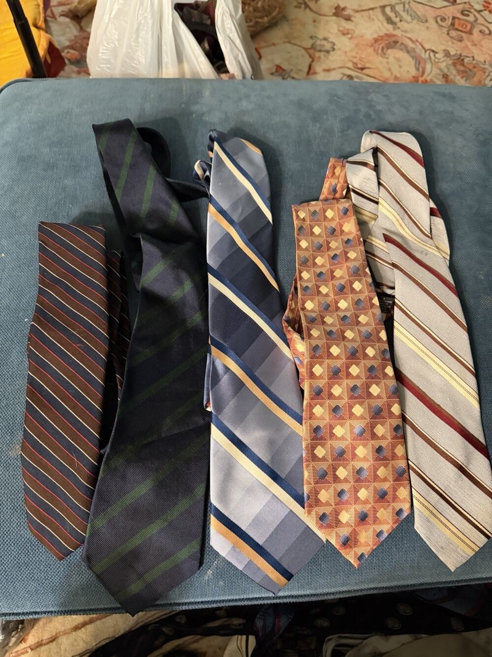 Vintage 60s Thru Y2k Necktie Lot of 60 Silk, Cotton, Fat, Poly, Abstract, Stripe